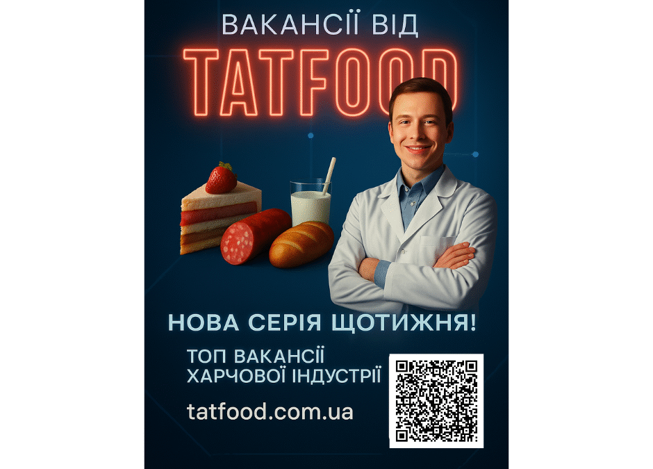 Вакансії від TATFOOD — нова серія щотижня, топ вакансії харчової індустрії