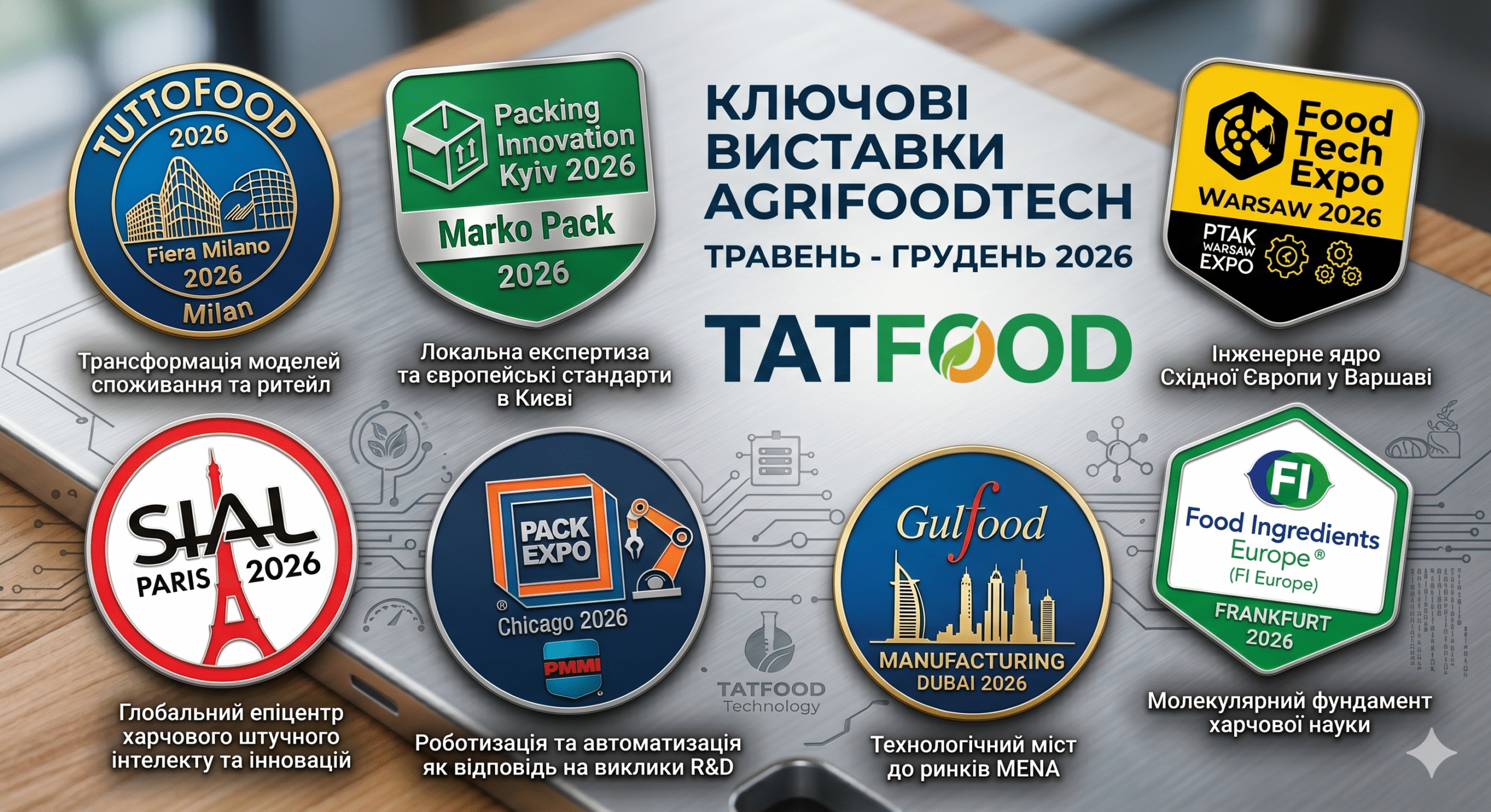 Стратегічний календар харчових інновацій: Глобальний аналіз виставкових та R&D майданчиків (травень – грудень 2026)