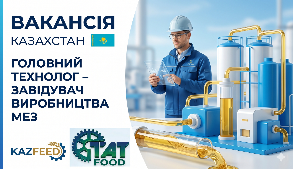 Головний технолог-завідувач виробництва МЕЗ для компанії KazFeed.