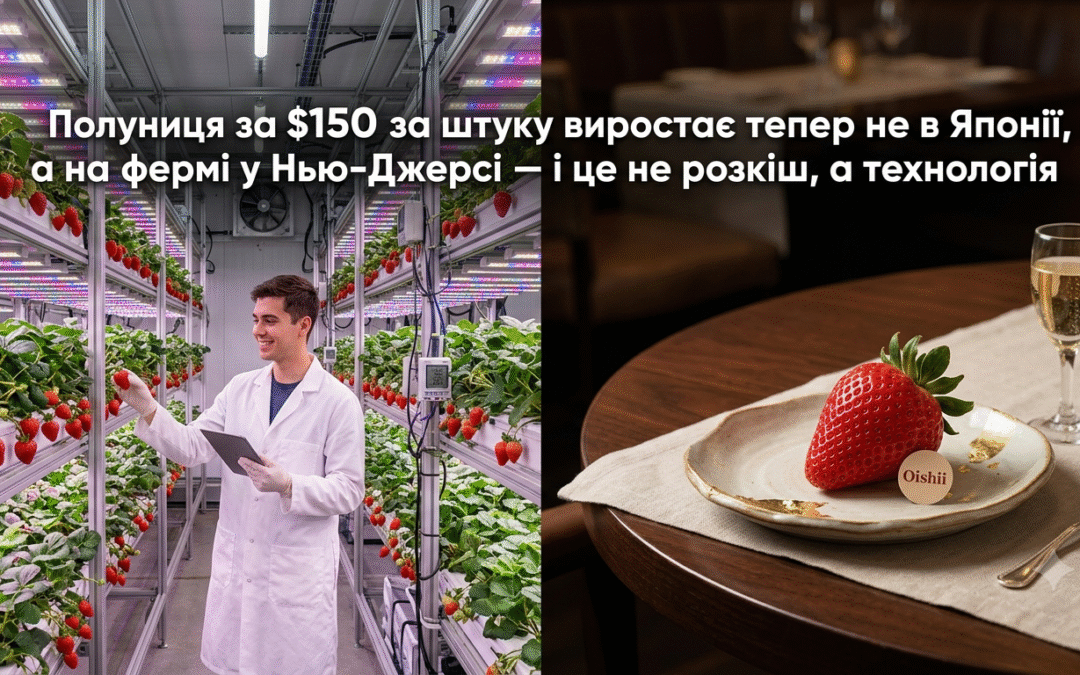 Вертикальні ферми: полуниця сорту Nikko від Oishii, вирощена під LED-освітленням у США