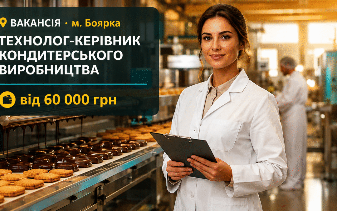Сучасна лінія кондитерського виробництва компанії у місті Боярка, вакансія